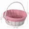 Wickerwise White Round Willow Gift Basket with Pink and White Gingham Liner and Sturdy Foldable Handles, Medium QI004620.PK.M - alternate 4